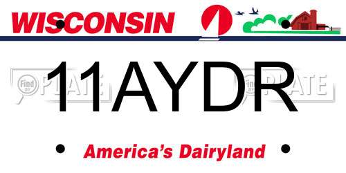 11AYDR Wisconsin License Plate