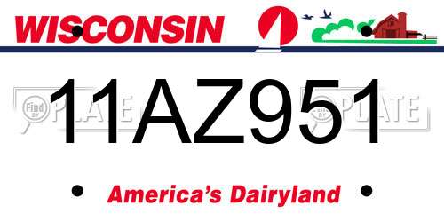 11AZ951 Wisconsin License Plate