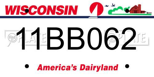 11BB062 Wisconsin License Plate