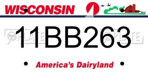 11BB263 Wisconsin License Plate