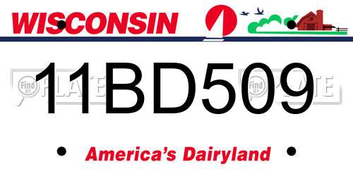 11BD509 Wisconsin License Plate