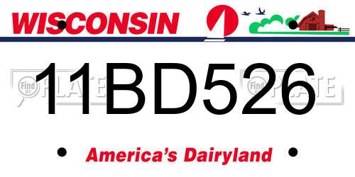11BD526 Wisconsin License Plate