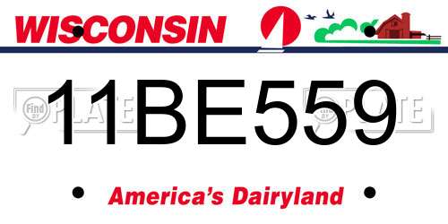 11BE559 Wisconsin License Plate