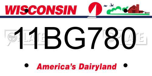 11BG780 Wisconsin License Plate