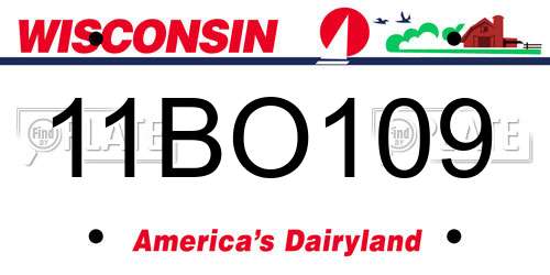 11BO109 Wisconsin License Plate