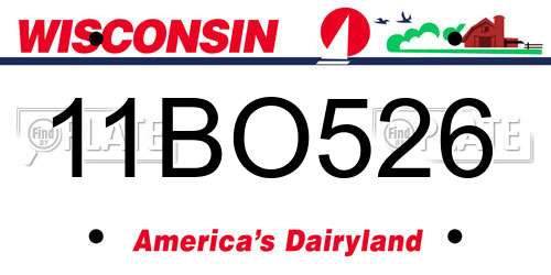 11BO526 Wisconsin License Plate