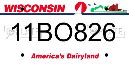 11BO826 Wisconsin License Plate