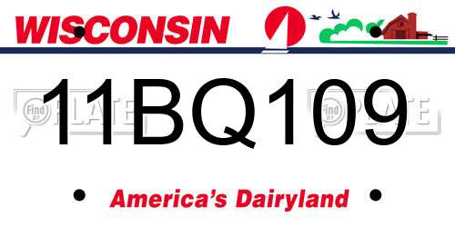 11BQ109 Wisconsin License Plate