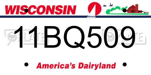 11BQ509 Wisconsin License Plate