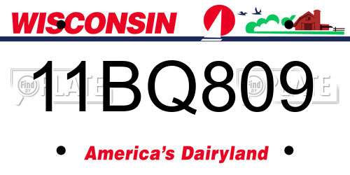 11BQ809 Wisconsin License Plate