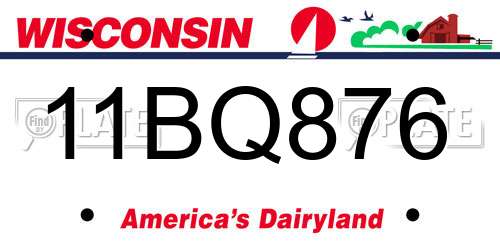 11BQ876 Wisconsin License Plate