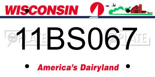 11BS067 Wisconsin License Plate