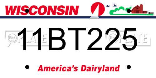 11BT225 Wisconsin License Plate