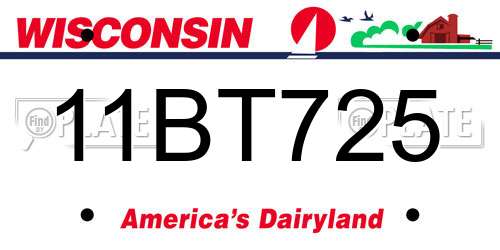 11BT725 Wisconsin License Plate
