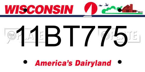 11BT775 Wisconsin License Plate