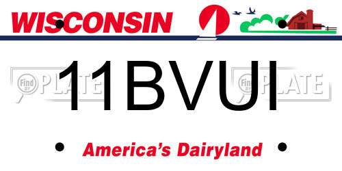 11BVUI Wisconsin License Plate