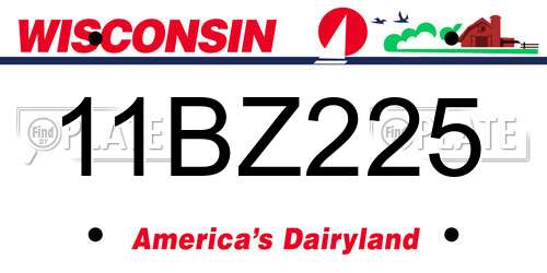 11BZ225 Wisconsin License Plate