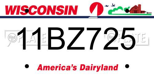 11BZ725 Wisconsin License Plate