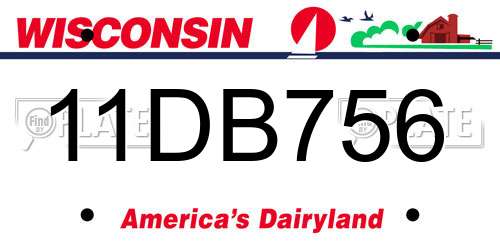 11DB756 Wisconsin License Plate