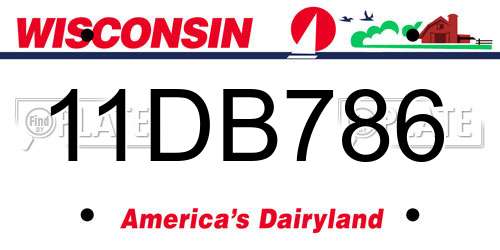 11DB786 Wisconsin License Plate