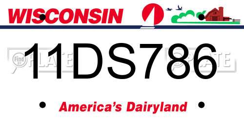 11DS786 Wisconsin License Plate
