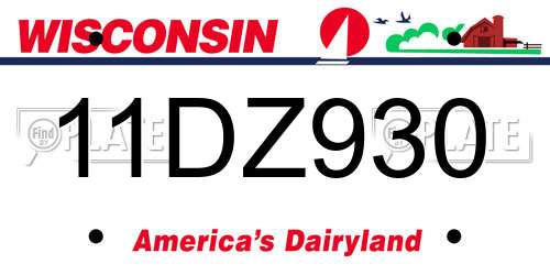 11DZ930 Wisconsin License Plate