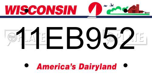 11EB952 Wisconsin License Plate