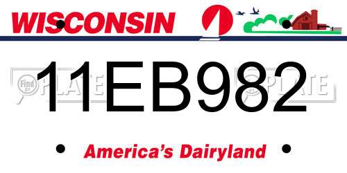 11EB982 Wisconsin License Plate