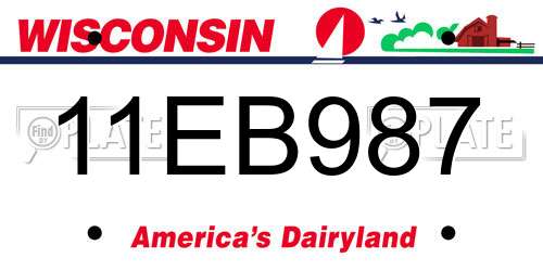 11EB987 Wisconsin License Plate