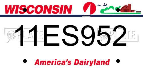 11ES952 Wisconsin License Plate