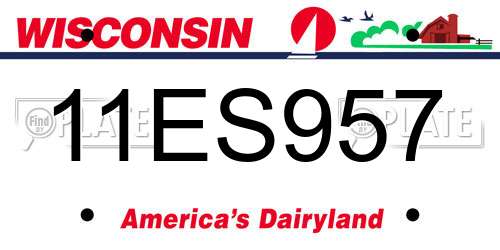 11ES957 Wisconsin License Plate