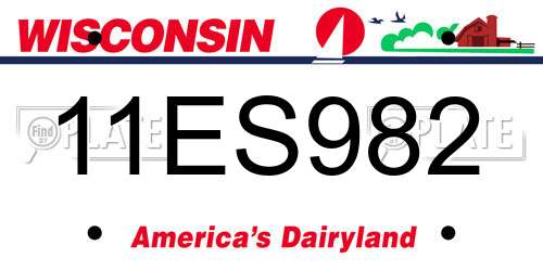 11ES982 Wisconsin License Plate