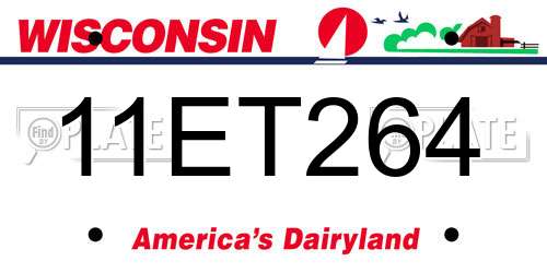11ET264 Wisconsin License Plate