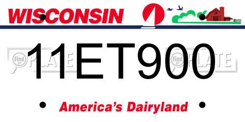11ET900 Wisconsin License Plate