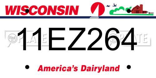 11EZ264 Wisconsin License Plate