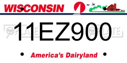 11EZ900 Wisconsin License Plate