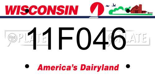11F046 Wisconsin License Plate