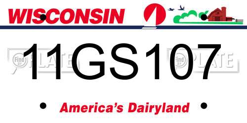 11GS107 Wisconsin License Plate