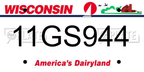 11GS944 Wisconsin License Plate