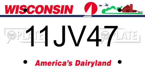 11JV47 Wisconsin License Plate