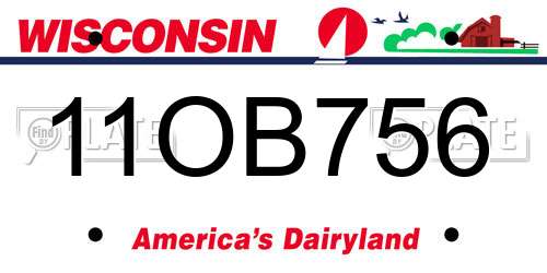 11OB756 Wisconsin License Plate