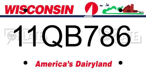 11QB786 Wisconsin License Plate