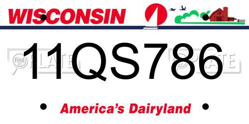 11QS786 Wisconsin License Plate