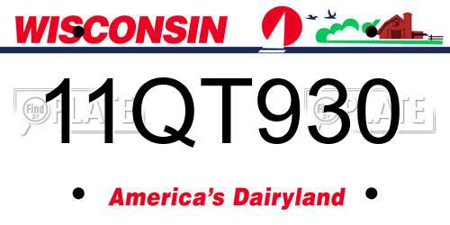 11QT930 Wisconsin License Plate