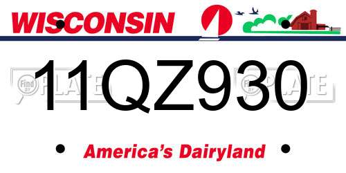11QZ930 Wisconsin License Plate