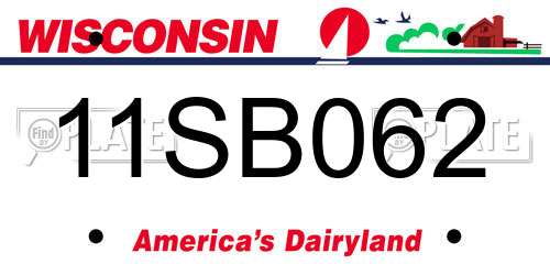 11SB062 Wisconsin License Plate