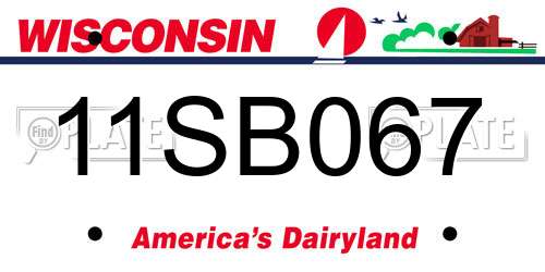11SB067 Wisconsin License Plate