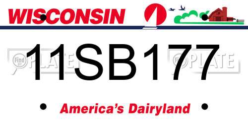 11SB177 Wisconsin License Plate