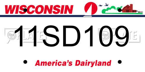 11SD109 Wisconsin License Plate