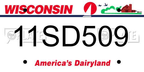 11SD509 Wisconsin License Plate